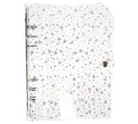 Amosfun A5 6 Hole PVC Binder Cover for Diary Pages and Refills | Starry Sky Translucent Shell, Buckle Closure, Lightweight Portable Storage for School and Travel Journaling