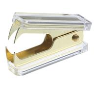 Amosfun Acrylic Handheld Staple Puller, Light Gold Marble Pattern Staple Remover for Office and School Supplies, Portable Office Stapler Removal Tool