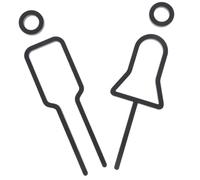 Amosfun Acrylic Restroom Sign with Distinct Male Female Symbols Modern Bathroom Door Signs for Business and Home Elegant Black Matte Wc Washroom Decor