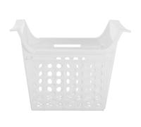 Amosfun Adjustable Extendable Chest Freezer Basket for Food Storage with Plastic Material, Bottom Drainage Holes, Easy Cleaning and Organizing Foods, White Freezer Organiser Box for Home