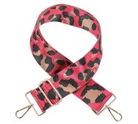 Amosfun Adjustable Wide Leopard Prints Shoulder Strap for Crossbody Canvas Bag, Thickened Sturdy Purse Strap Replacement with Red Leopard Pattern for Women