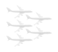 Amosfun Airport Facility Models Miniature Plane Ornaments White Plastic 5 Pcs 1.8Cm X 1.6Cm for Architectural Model Accessories and Desktop Crafts Decoration