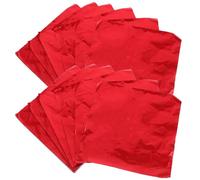 Amosfun Aluminum Foil Red Foil Wrapping Paper 100pcs Candy Wrapper BBQ Wedding Food Packaging