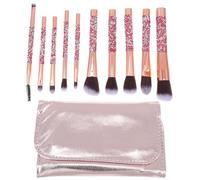 Amosfun and Artificial 10pcs Set Makeup with Brush Fiber Bristles Handles, Includes Storage Bag Beauty Tools for Home and, Face for Women