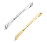 Amosfun Anti-Exposure Brooch 2 Pieces Silver Tie Clip Collar Pin for Wedding and Business Elegant Collar Clips for Women