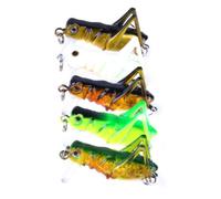 Amosfun Artificial Fishing Lures Random Color 3.3cm 5pcs Floating 3g Simulation Grasshopper Hard Plastic Lures Resistant and Attention-grabbing Freshwater Baits for Fishing