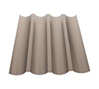 Amosfun Baguette Baking Tray with 4 Wave Slots, 13x15 Inch Non-Stick Perforated Carbon Steel Pan - Crusty French Bread Baking for Oven Use - for Home Bakers, Sourdough Enthusiasts