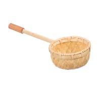 Amosfun Bamboo Tea Leaf Strainer Long Handle Handwoven Loose Leaf Tea Filter for Home and