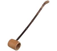 Amosfun Bamboo Water Scoop Long Handle Ladle for Outdoor Camping, Japanese Sauna Spoon and Home Tea Ceremony Water Dipper, Sturdy Purple Bamboo Bath and Cooking Utensil