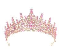 Amosfun Baroque Rhinestone Tiara Headband for Women Elegant Wedding Crown Hair Accessory with Sparkly Crystal Design for Bridal Prom and Special Occasions
