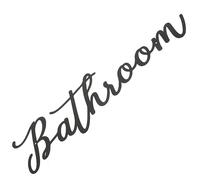 Amosfun Bathroom Sign Wall Art Durable Iron Decorative Signage for Home Decor Funny Bathroom Themed Design for Entryway and Door Decor