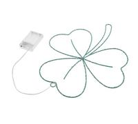 Amosfun Battery Powered St Patricks Day Shamrock LED Window Frame Silhouette Clover Lamp Indoor Outdoor Irish Party Decorations