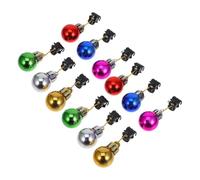 Amosfun Beard Decorations Shiny Easy to Attach Reusable 12pcs Christmas Beard Clips Plastic Facial Hair Baubles Birthday and Mini-christmas Tree Hanging Decor Random Color for Men