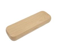 Amosfun Beige Wood Pencil Case for Artists and Partners, Single Pen Box | Smooth Solid Finish, Display-ready on School Desks and Office Tables, Fits Mechanical Pencils and Fountain Pens