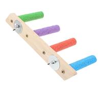 Amosfun Bird Climbing Ladder Wooden Multi-Level Stand with Beak Conditioning and Jumping Features in Assorted Colours for Budgerigar and Parrot Cage Accessories