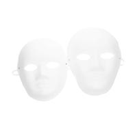 Amosfun Blank Full Face Paper Mask with Elastic Strap Unpainted Masquerade Masks for DIY Handpainting Cosplay Party Halloween and Theatrical Use