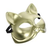 Amosfun Blank Plastic Cat Face Mask DIY for Masquerade Party Unpainted Solid Color Half Face Mask for Birthday Carnival Cosplay and Performance Decor