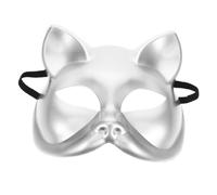 Amosfun Blank with Mesh for DIY Painting Lightweight Plastic Half Face Mask for Halloween Masquerade Cosplay Party Accessories Creative Animal Face Decoration