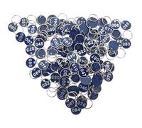 Amosfun Blue Aluminium Alloy Numbered Key Tags Set 1-100 100Pcs for Bathroom and Hotel Key Management