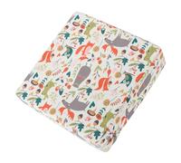 Amosfun Booster Seat Cushion with Adjustable Straps Non-Slip Dining Chair Pad for Student Easy Clean White Happy Animals Design