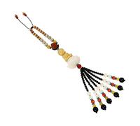 Amosfun Car Hanging Ornament Buddha Car Pendant Rear View Mirror Beads Pendant Chinese Feng Shui Ornament Rear View Mirror for Safe and Wealth Accessories Interior
