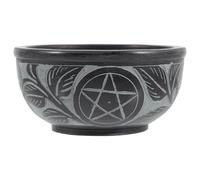 Amosfun Carved Soapstone Pentagram Bowl with Five-Point Star Pattern Decorative Traditional Serving Bowl for Home Décor and Herbal Incense Burning for Salon Use