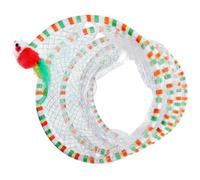 Amosfun Cat Tunnel with Hanging Mice Plumes Steel Wire and Cloth Material Comfortable Touch Relieves Separation Anxiety Large Indoor Cat Tunnel for Playing and Killing Time Random Color