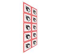 Amosfun Caution Flammable Liquid Hazard Stickers, Chemistry Stickers, Pvc Self-adhesive Warning Signs, Graphics and Text, 10pcs Sheet for Industrial Safety