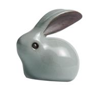 Amosfun Ceramic Rabbit Ornament Realistic and Adorable Animal Figurine for Desktop Decor Gift for Animal Lovers and Outdoor Decoration