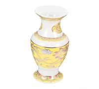 Amosfun Ceramic Unique Artistic Style for Home Flower Arrangements Lotus Flower Vase Featuring Buddhism Theme Yellow Colour and Home Adornment