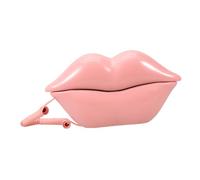 Amosfun Charming Lip Shaped Vintage Telephone Decor Creative Corded Design Lightweight Retro Phone Ornament for Home Office Decoration