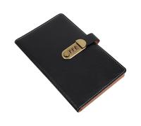 Amosfun Checkbook Holder 48 Check Capacity Pu Leather with Combination Lock, Secure Document Protection and 24 Card Slots, Black Receipt Organizer for Home and Financial Management