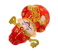 Amosfun Chinese God of Wealth Statue Feng Shui Ornament for Car Dashboard and Desktop Small Figurine for Lunar Year Decorations Traditional Prosperity Charm for Home and Office