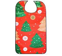 Amosfun Christmas Adults Bib, Xmas Tree Pattern Washable Elderly Aprons for Eating, Holiday Dinner Clothes Protecting Bibs, Christmas Party Favors for Grandpa, Grandma
