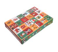 Amosfun Christmas Advent Calendar Boxes to Fill 24-compartment Refillable Cardboard Number Boxes Holiday Treat Containers for Kids and Adults Xmas Candy Countdown 5pcs Surprise
