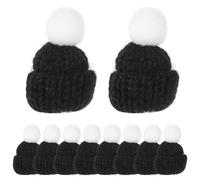 Amosfun Christmas Knitted Hat Mini Santa Hats Christmas Tree Decoration DIY Craft Red Pack of 10 size 1 Black