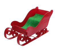 Amosfun Christmas Mini Plastic Sleigh Ornament Decorative Desktop Sleigh Model Holiday Table Decor for Festive Parties and Photo Props with Red and Green Design