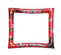 Amosfun Christmas Photo Booth Props Christmas Party Photo Booth Props Inflatable Photo Holder Photo Props Red