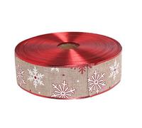 Amosfun Christmas Snowflake Ribbon 10m Multipurpose Decorative Burlap-Style Wrapping Ribbon for DIY Holiday Crafts and Christmas Tree Decorations