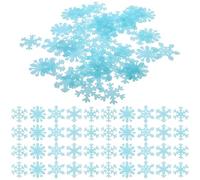 Amosfun Christmas Snowflake Stickers, 50pcs Glow in the Dark Wall Stickers 3D Snowflake Window Decal DIY for Xmas Holiday Party Wall Decoration (Blue)