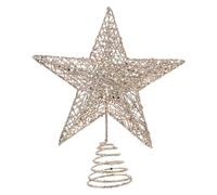 Amosfun Christmas Star Tree Topper, 25cm Glittered Star Treetop for Holiday Trees, Metal Rose Golden Christmas Ornament Decoration