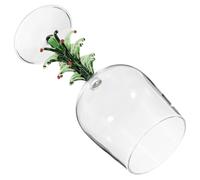 Amosfun Christmas Tree Goblet Decorative Wine Glass for Household Use Elegant Cocktail Glassware with Smooth Touch Compact Stemmed Cup for Party and Home Bar Serving