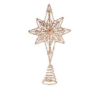 Amosfun Christmas Tree Topper Glitter Star Tree Topper Tree Star Xmas Tree Ornaments for Holiday Party Decoration Rose Gold