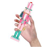 Amosfun Classic Wooden Nutcracker Soldier Figurine Vintage Christmas Shelf Decor Sturdy Wood Construction Holiday Collectible Ornament for Mantelpiece Bookshelf and Festive Indoor