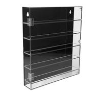 Amosfun Clear Acrylic Display Case, 5-Layer Wall-Mounted Storage Cabinet with Cover, Dustproof Showcase Organizer for Mini Car Toys (26x30x5cm)