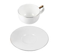 Amosfun Coffee Cup with Coaster Bone China Set for Cafés Restaurants and Office Use Suitable for Coffee Tea Juice Milk Soda Beer