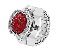 Amosfun Comfortable Rose Finger Watch Ring Practical Quartz Timepiece Lightweight Zinc Alloy Decorative Jewellery for Women Portable for Daily and Special Occasion Wear