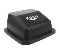 Amosfun Commercial Trash Can Lid Replacement 20L Grey Plastic Swing Top Garbage Bin Cover for Square Waste Bins, Office and Garage Dustbin Lid, Kitchen Trash Container Accessory