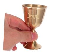 Amosfun Copper Altar Goblet Vintage Tabletop Offering Cup with Polished Finish Unique Metal Craft Wine Cup for Rituals and Decorative Water Drinking