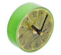 Amosfun Creative Green Refrigerator Clock Built-in, round Plastic Fruit Pattern Design, Convenient Message for Kitchen Fridge Use